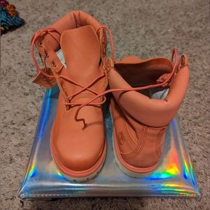Salmon Pink Timberlands